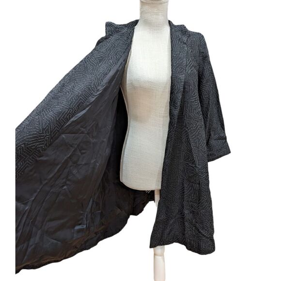 NWT Eileen Fisher Women's Funnel Neck A-line Coat Size Petite Small in Black - Picture 5 of 11